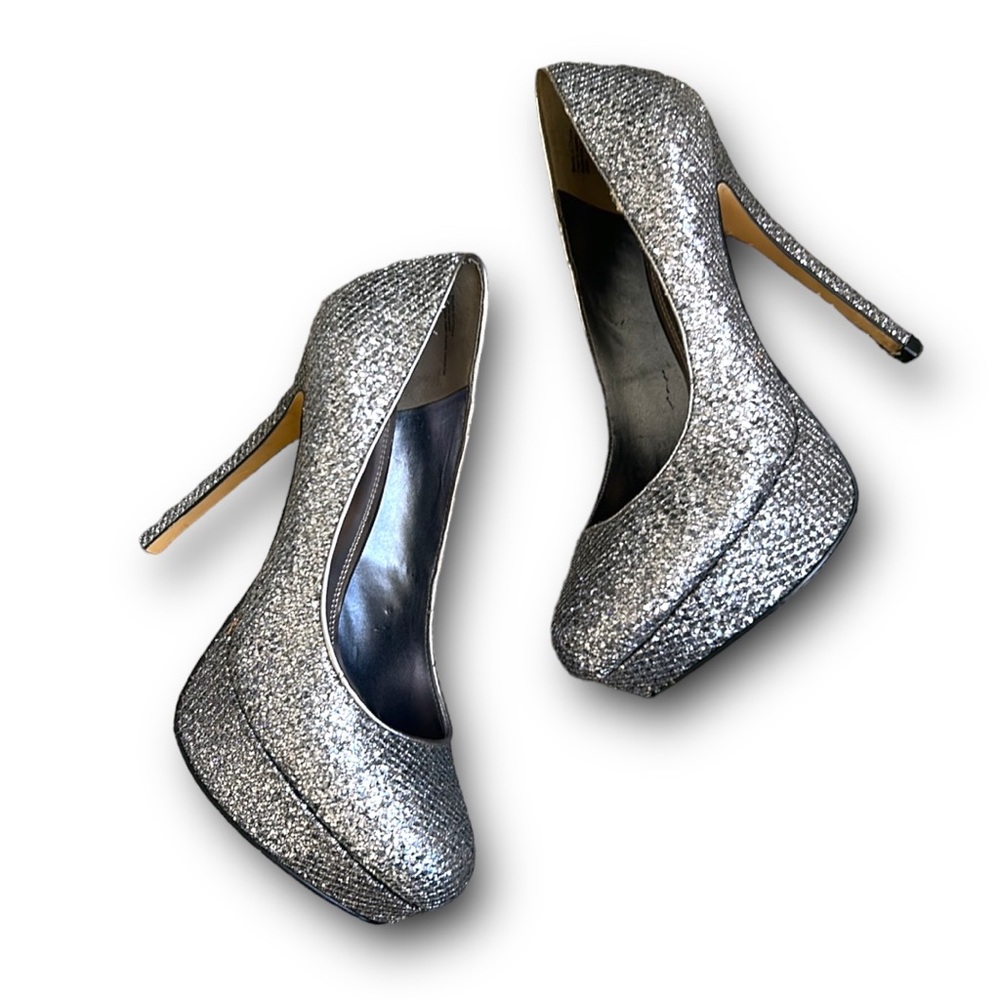 Bakers glam Sequined Look Platform Heels